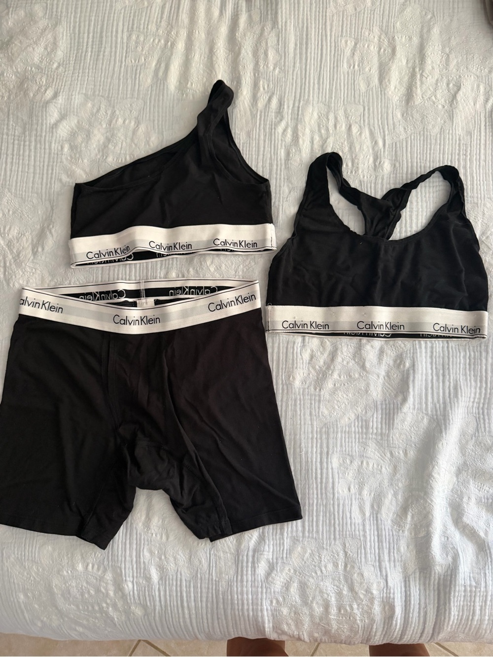 Calvin Klein Black Logo Underwear Set with White Elastic Branding